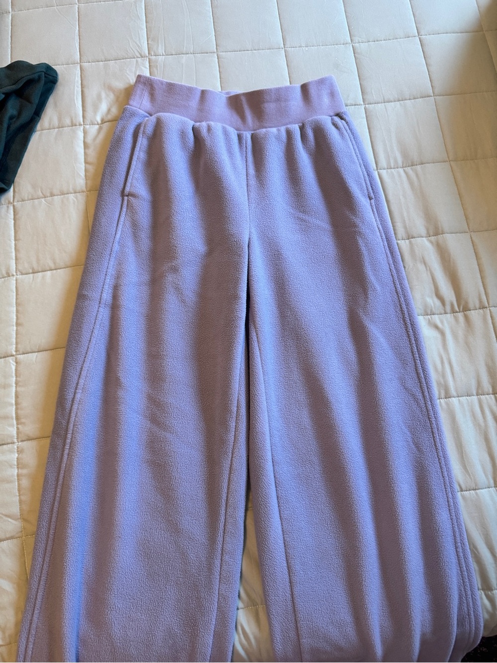 Light blue Wide-Leg Fleece Pants